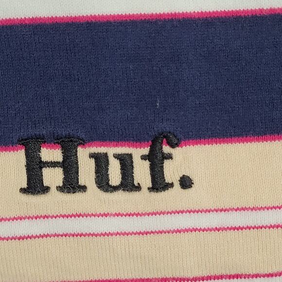 HUF Stripes Shirt Womens 2XL 24x27 Pink Blue - Picture 10 of 13